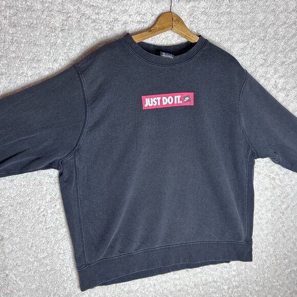 Nike Just Do It Sweatshirt Pullover Crew Neck Graphic Logo XL - Picture 4 of 6